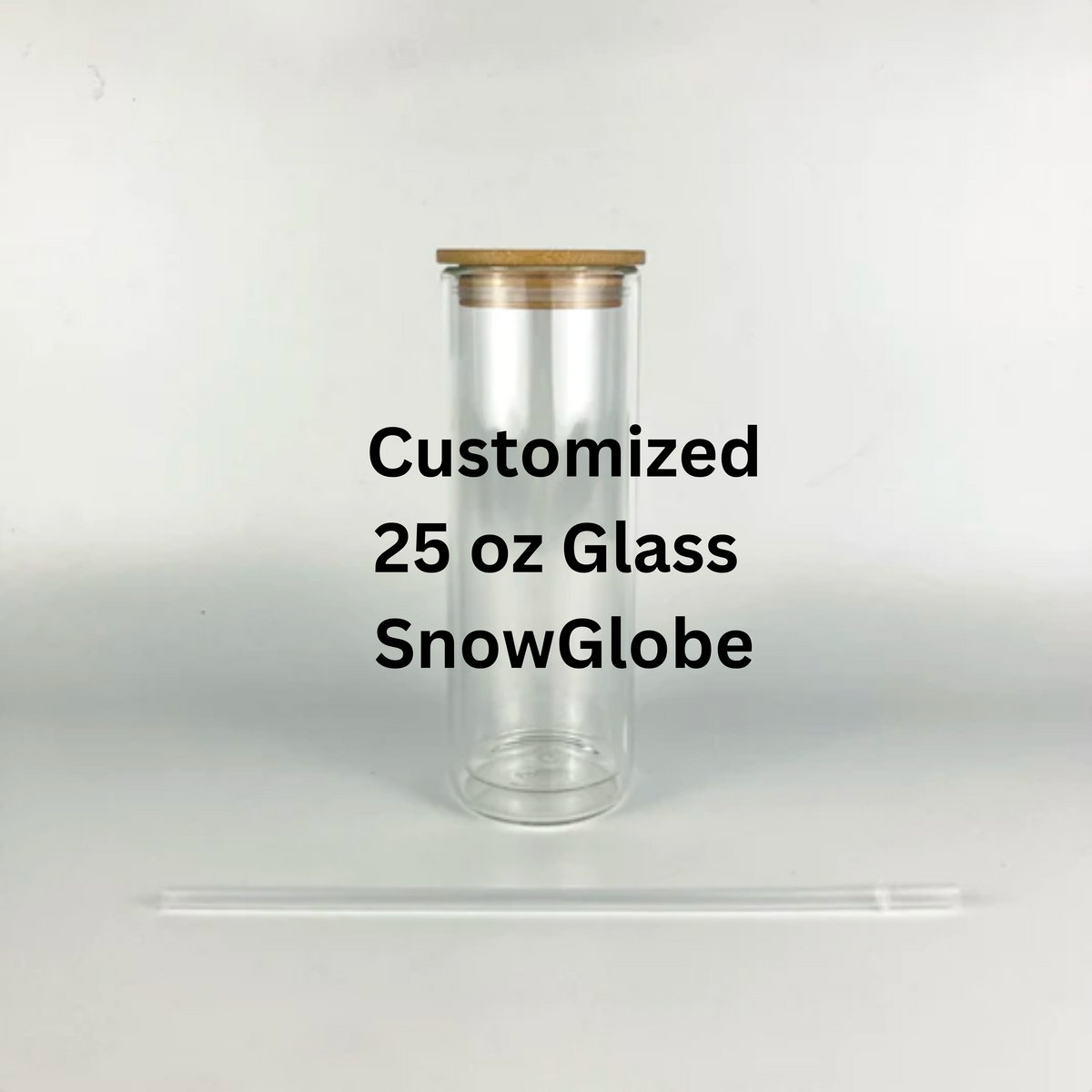 Customized 25 oz Snowglobe Glass Can With Lid