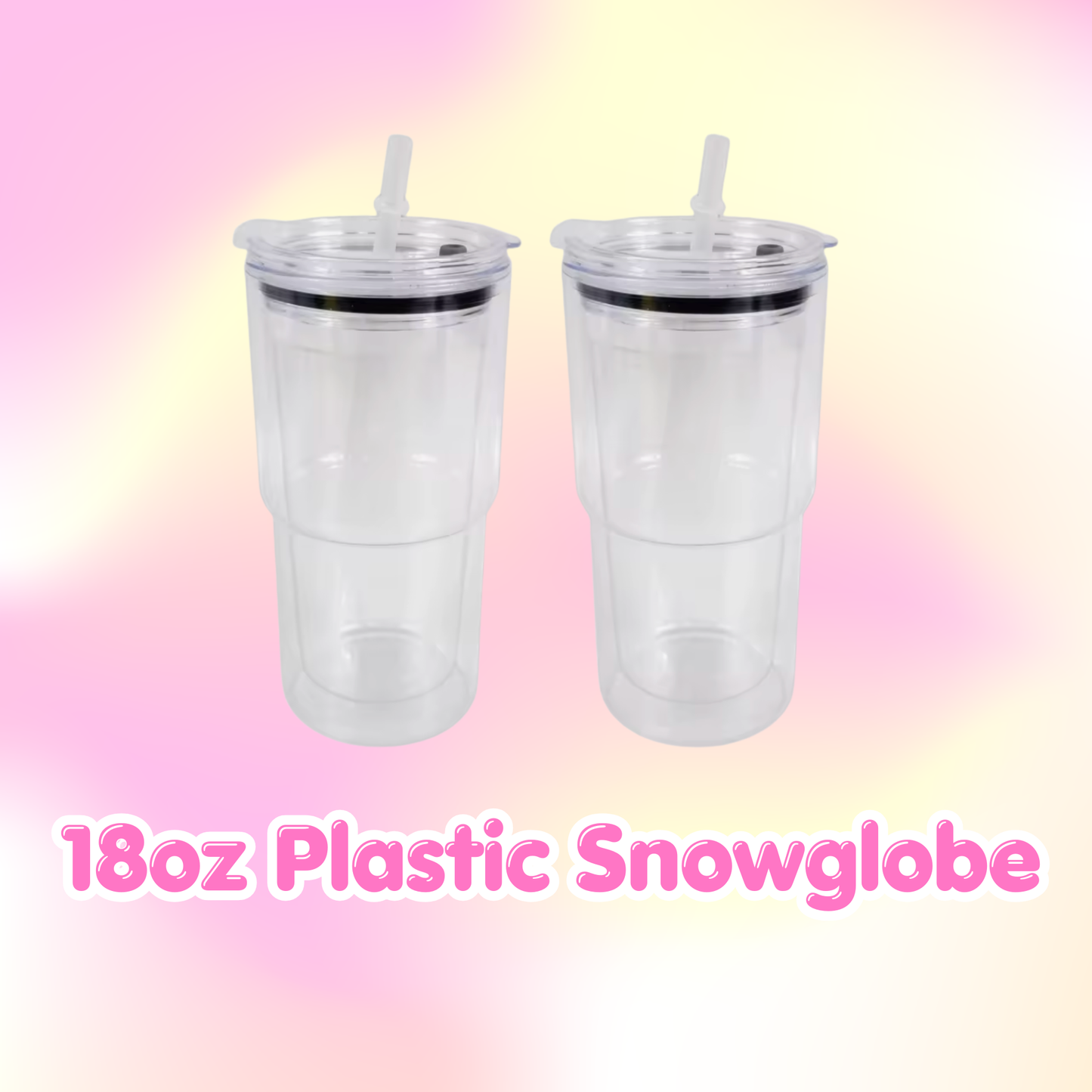 Customize 18oz Snowglobe Plastic Cup