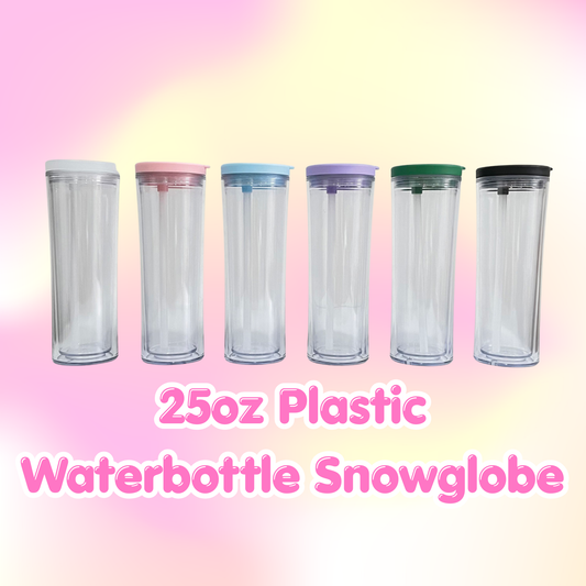 Customize 25oz Water Bottle Snowglobe Plastic Tumbler