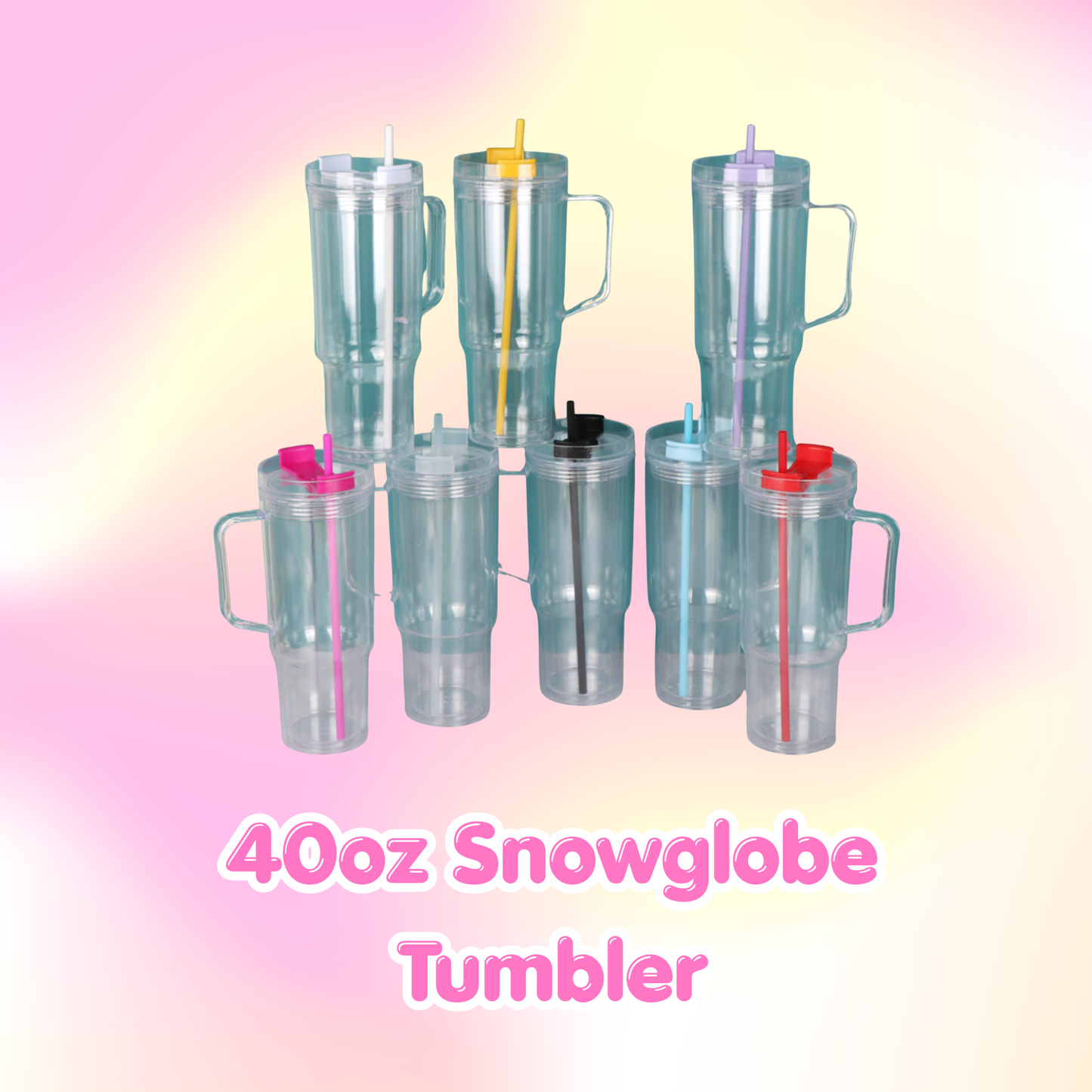 Customize 40 oz Snowglobe Plastic Tumbler