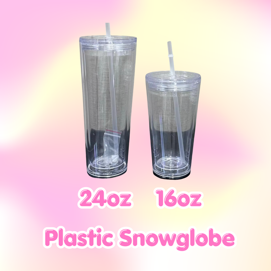 Customize 16 oz or 24 oz Snowglobe Plastic Cup
