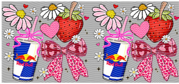 Red Bull with Flowers - Drink Wraps