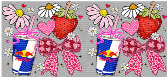 Red Bull with Flowers - Drink Wraps