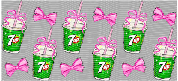 7up with Bows - Drink Wraps